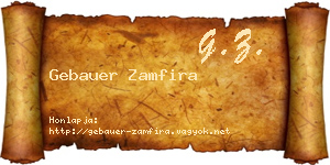 Gebauer Zamfira névjegykártya